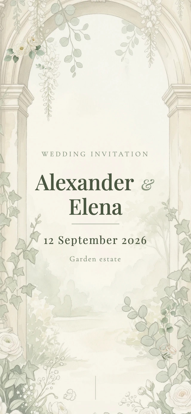 Antique Garden wedding website template