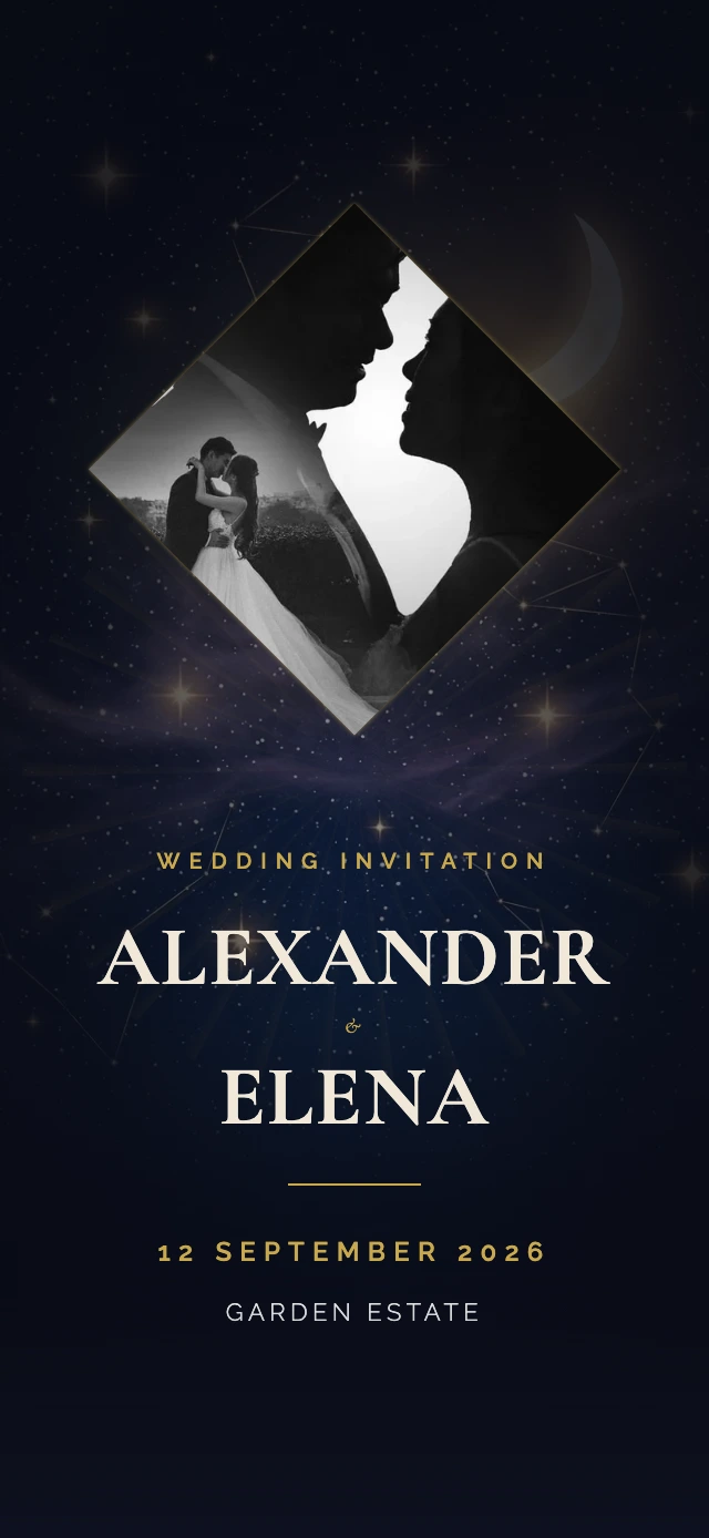 Celestial Night wedding website template