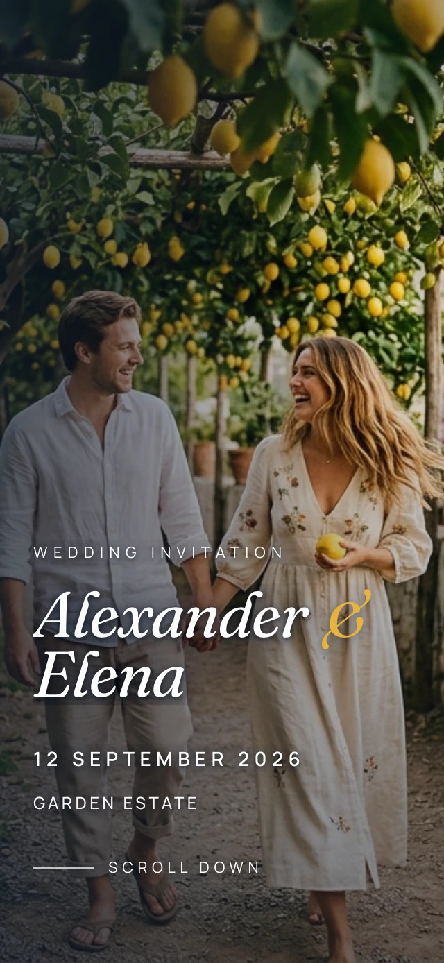 Costa Limoni wedding website template