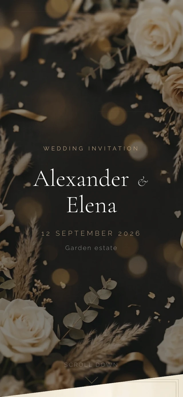 Gilded Frame wedding website template