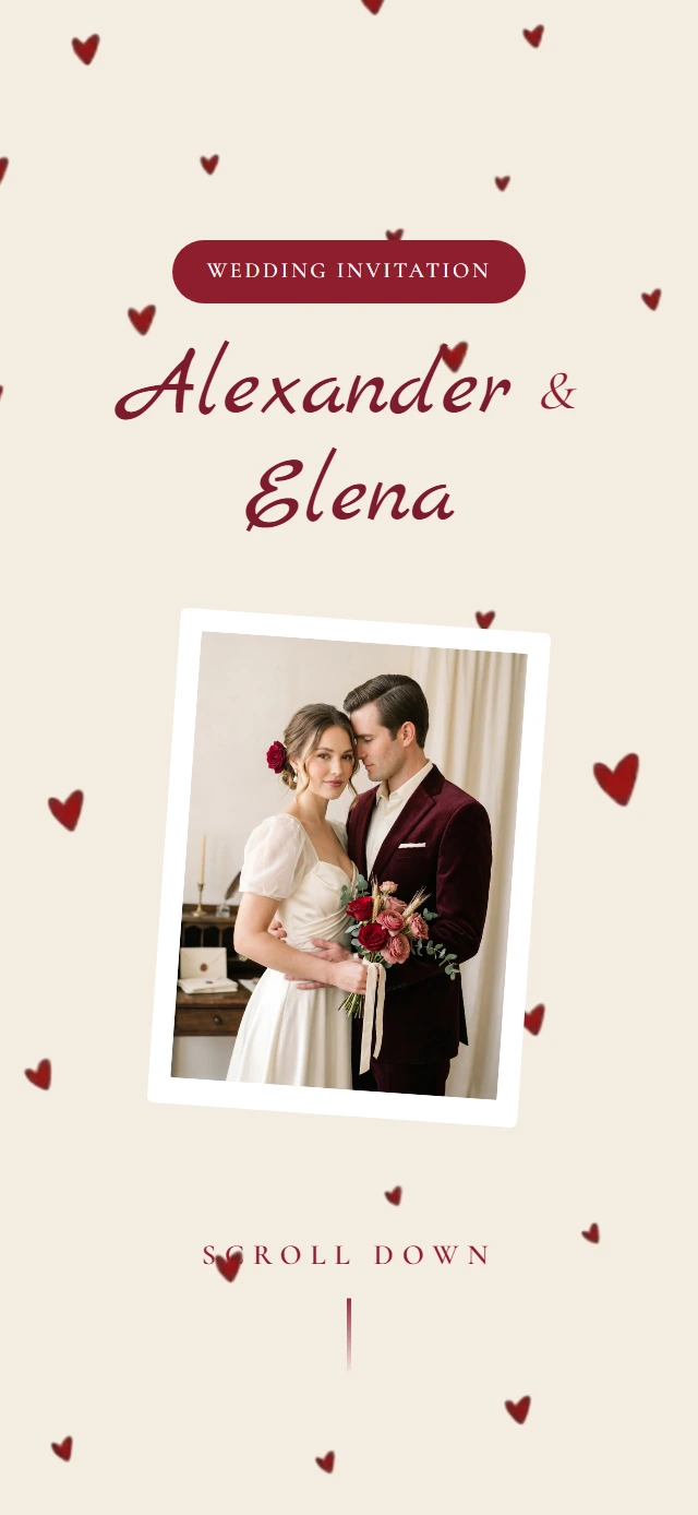 Love Letter wedding website template