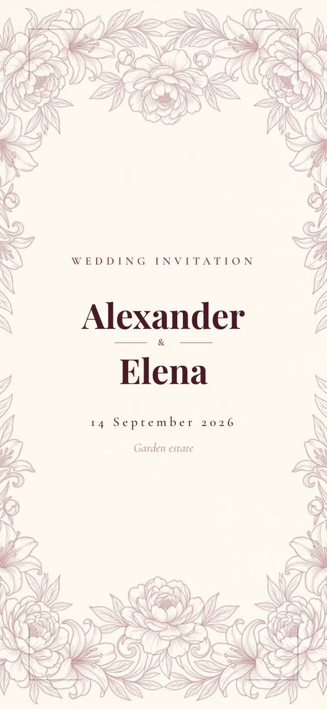 Royal Marsala wedding website template