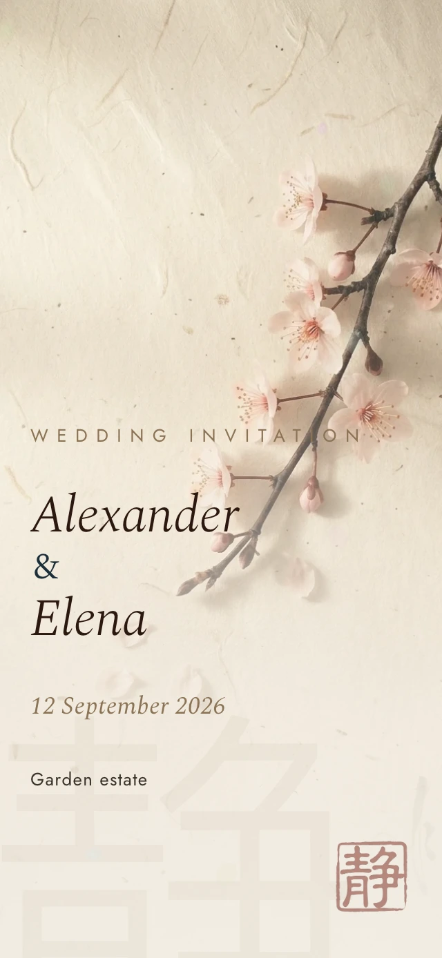 Shizuka · Silence wedding website template