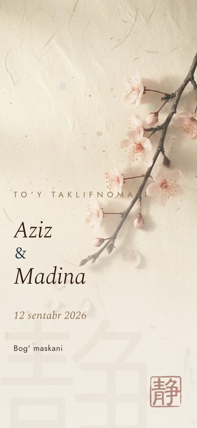 Shizuka · Sukunat to'y sayti shabloni