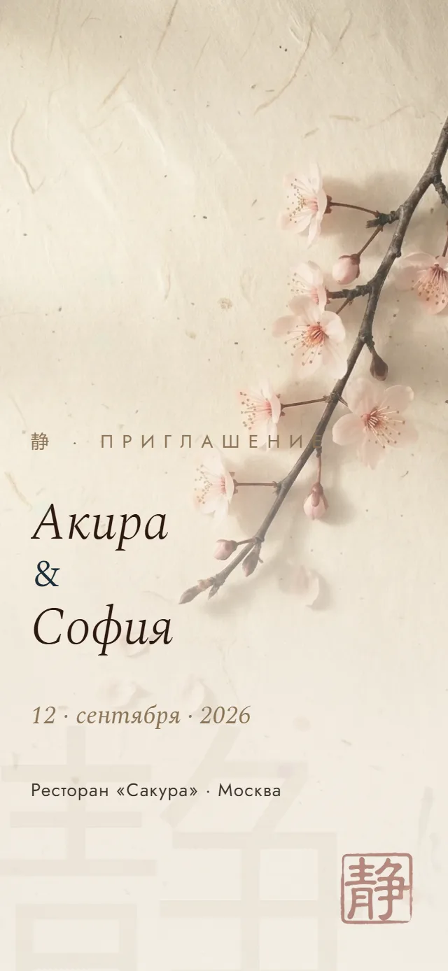 Шаблон свадебного сайта Шизука · Тишина